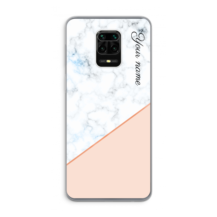Marmer in stijl: Xiaomi Redmi Note 9 Pro Transparant Hoesje