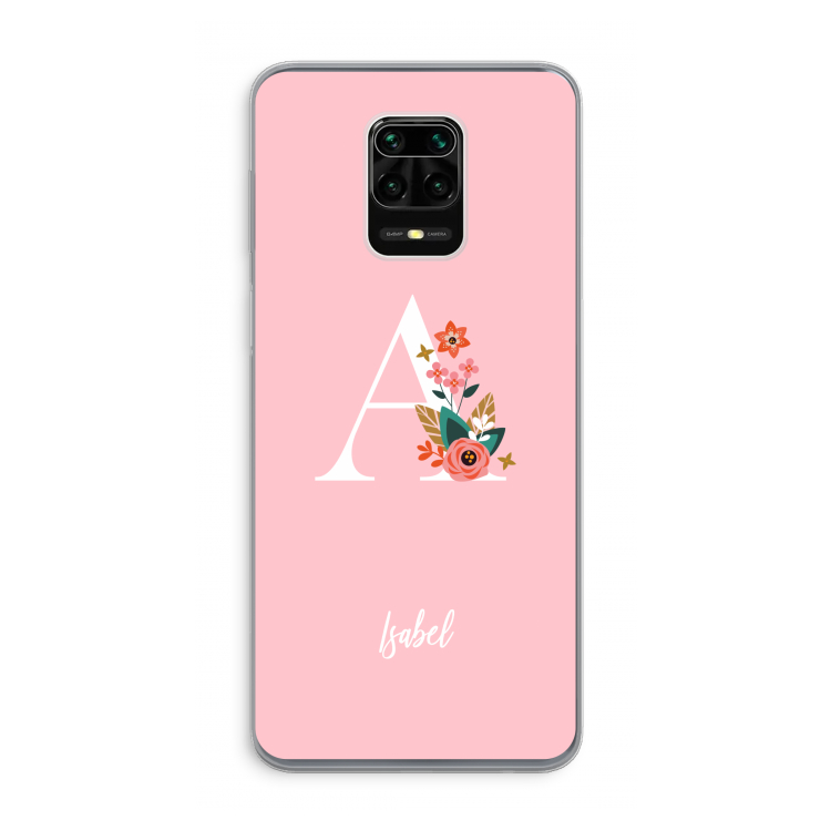 Pink Bouquet: Xiaomi Redmi Note 9 Pro Transparant Hoesje