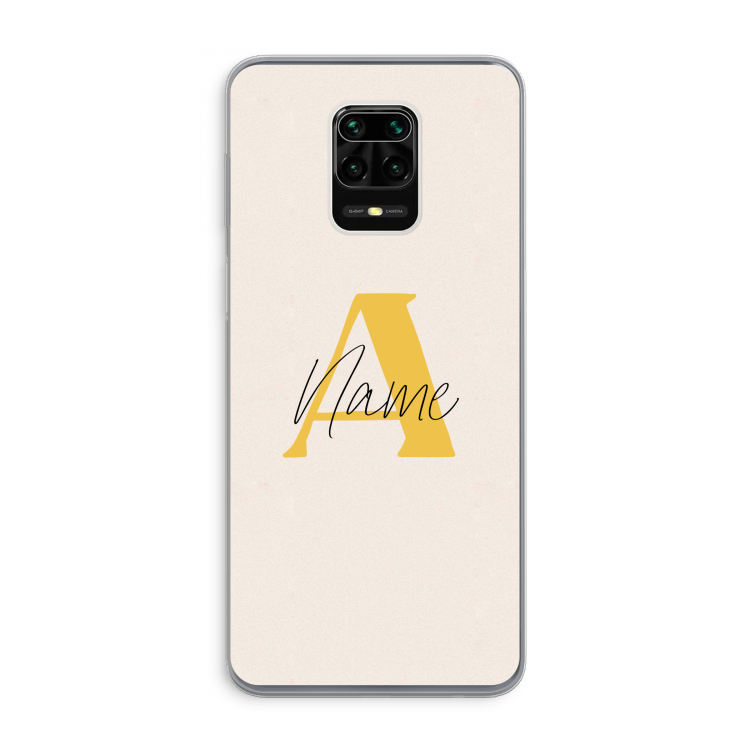 Amber Script: Xiaomi Redmi Note 9 Pro Transparant Hoesje