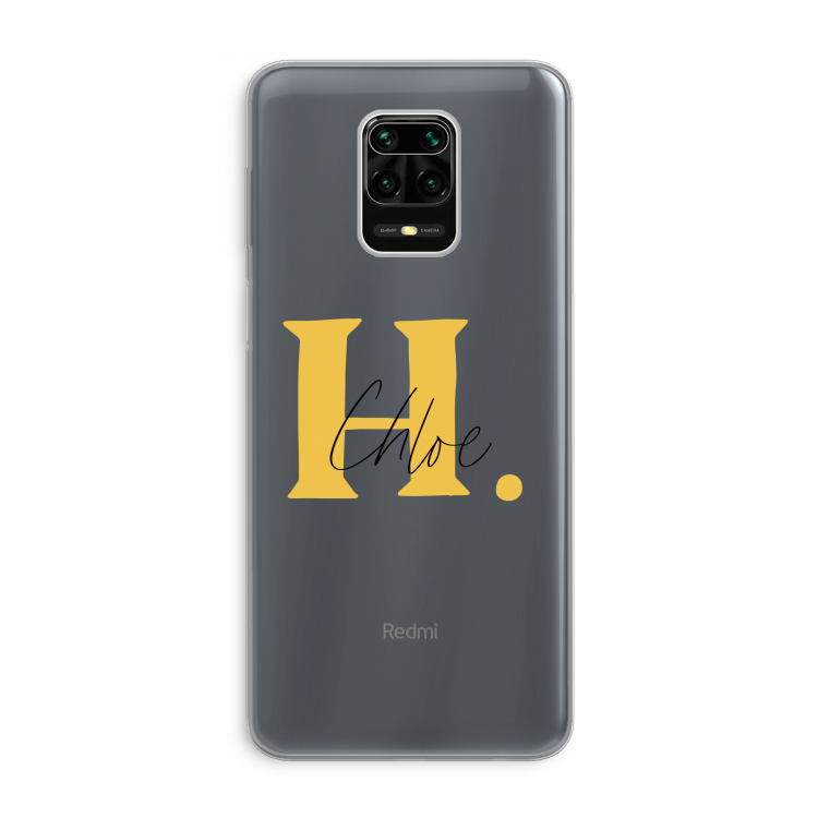 Amber Script: Xiaomi Redmi Note 9 Pro Transparant Hoesje