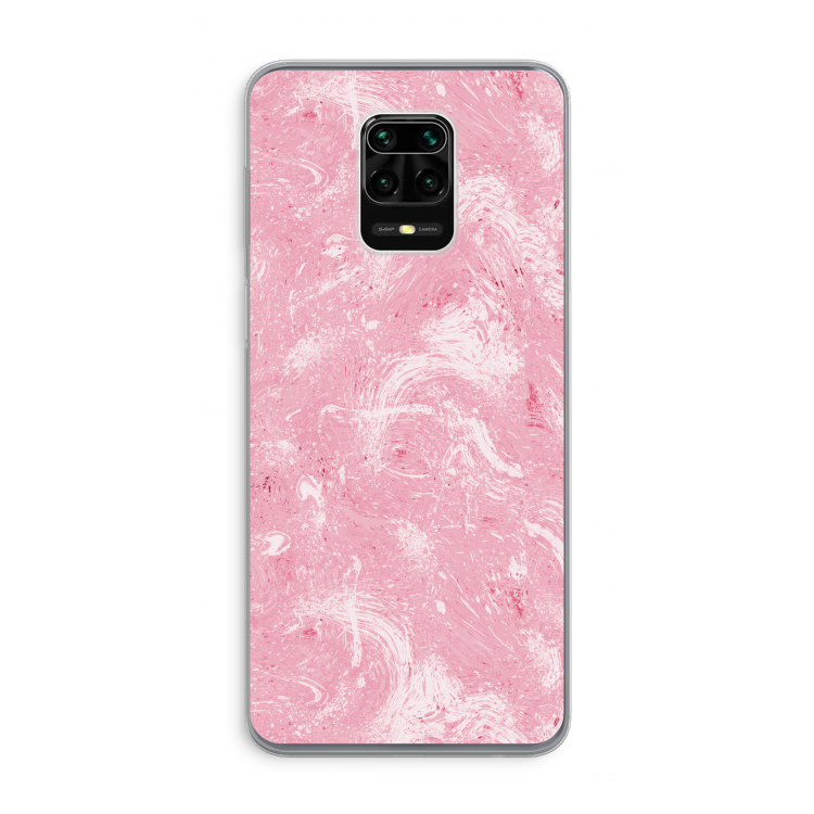 Abstract Painting Pink: Xiaomi Redmi Note 9 Pro Transparant Hoesje