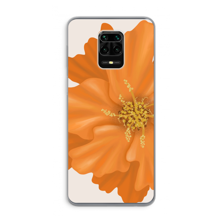 Orange Ellila flower: Xiaomi Redmi Note 9 Pro Transparant Hoesje