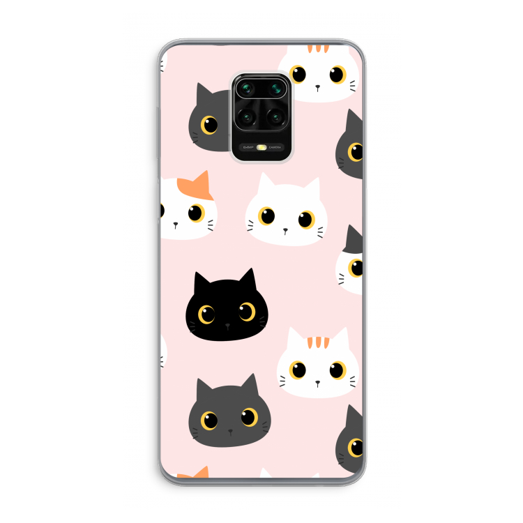 Katten: Xiaomi Redmi Note 9 Pro Transparant Hoesje