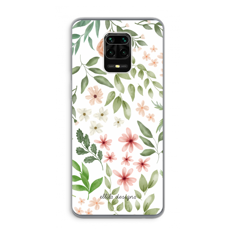 Botanical sweet flower heaven: Xiaomi Redmi Note 9 Pro Transparant Hoesje