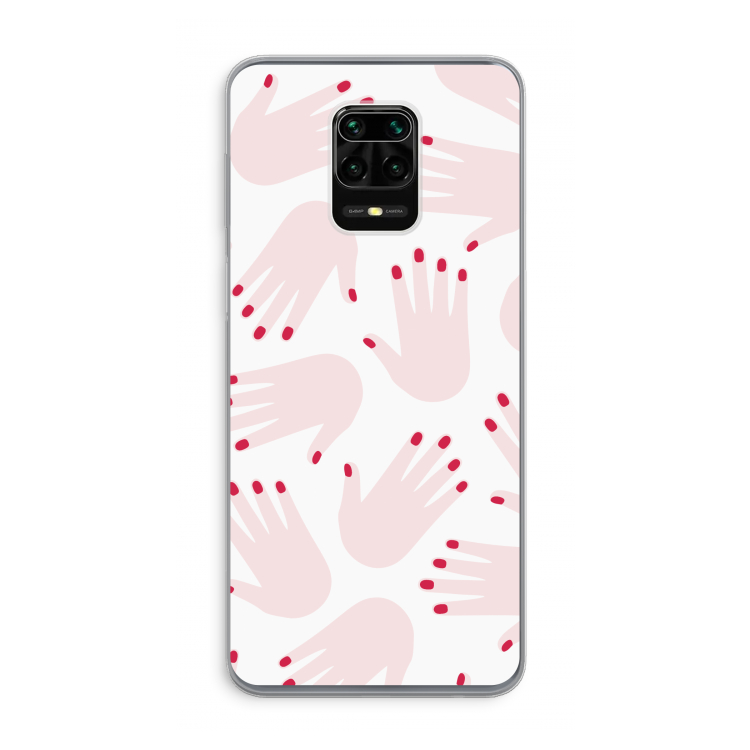 Hands pink: Xiaomi Redmi Note 9 Pro Transparant Hoesje