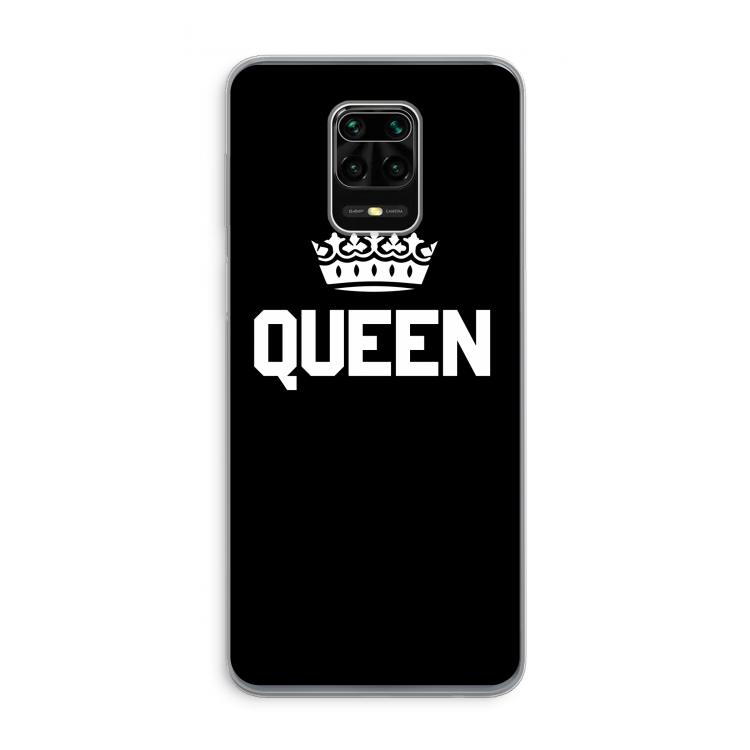 Queen zwart: Xiaomi Redmi Note 9 Pro Transparant Hoesje