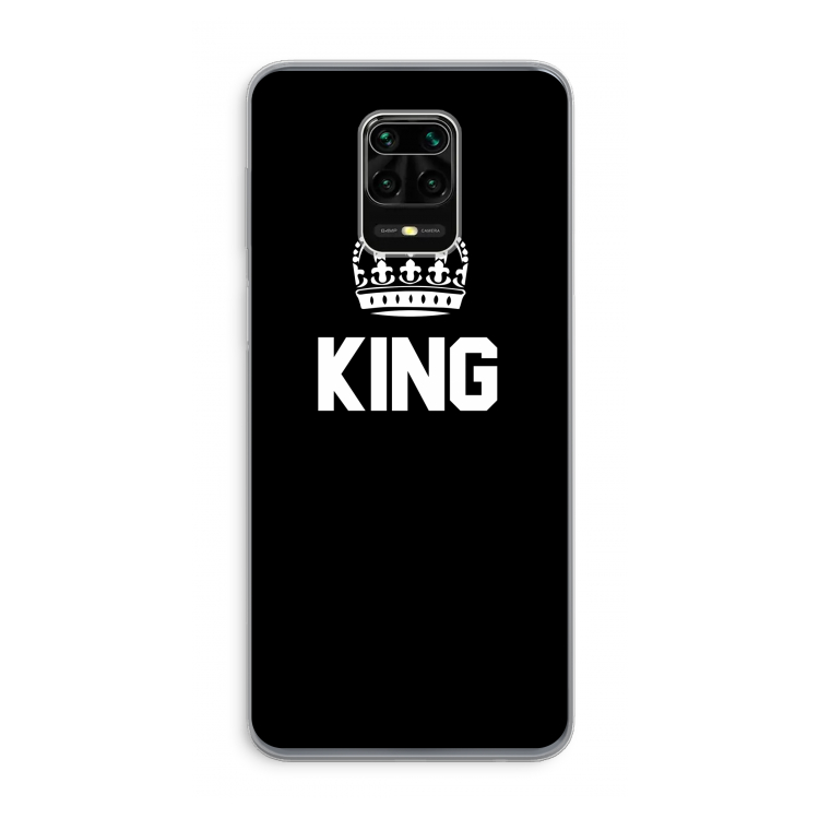 King zwart: Xiaomi Redmi Note 9 Pro Transparant Hoesje