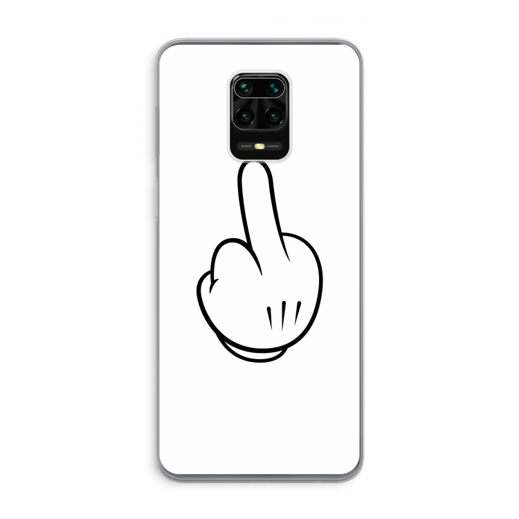 Middle finger white: Xiaomi Redmi Note 9 Pro Transparant Hoesje