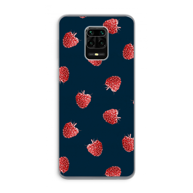 Framboosjes: Xiaomi Redmi Note 9 Pro Transparant Hoesje