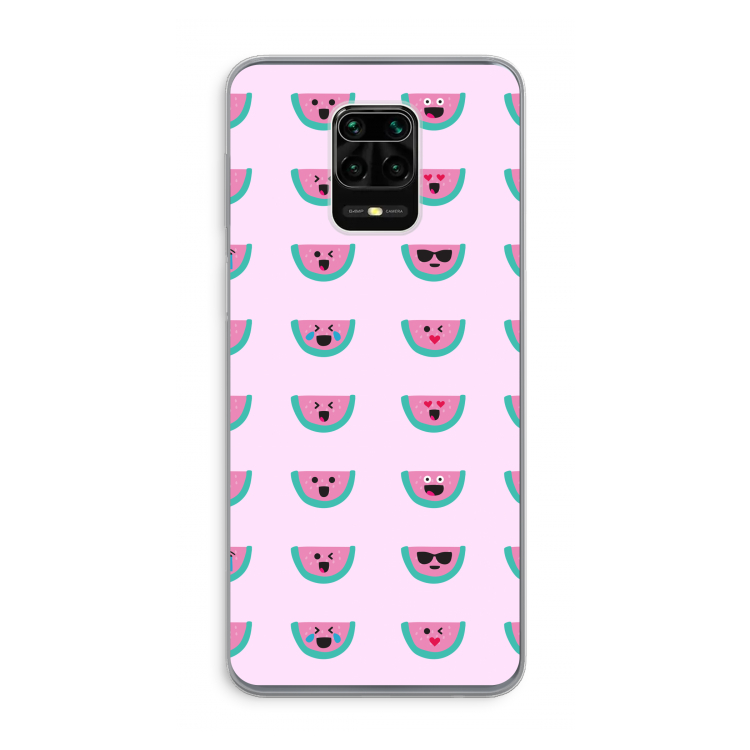 Smiley watermeloenprint: Xiaomi Redmi Note 9 Pro Transparant Hoesje