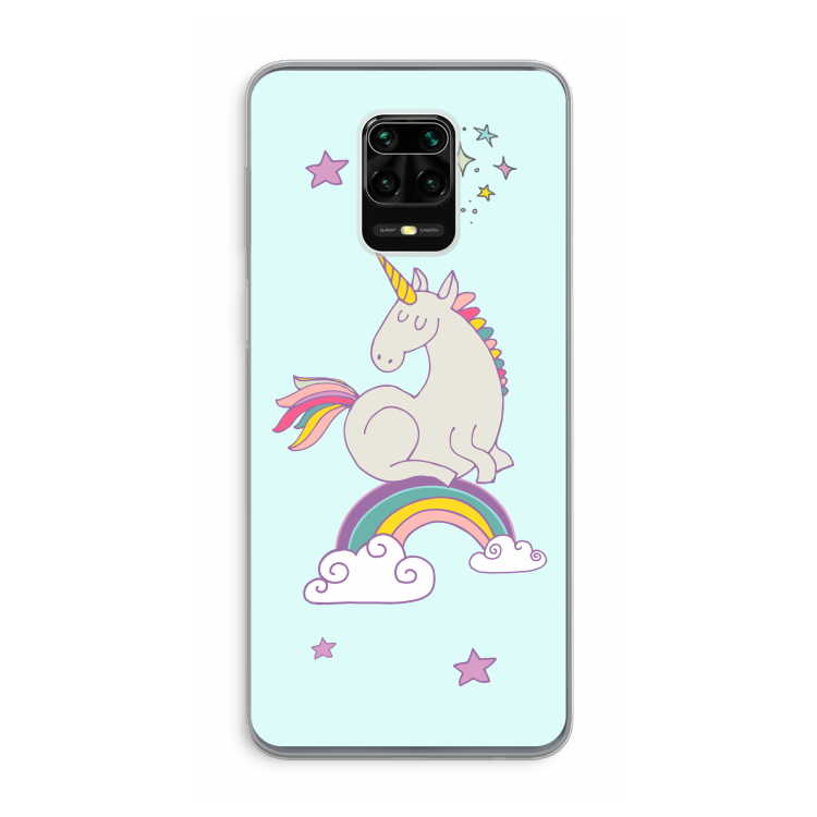 Regenboog eenhoorn: Xiaomi Redmi Note 9 Pro Transparant Hoesje