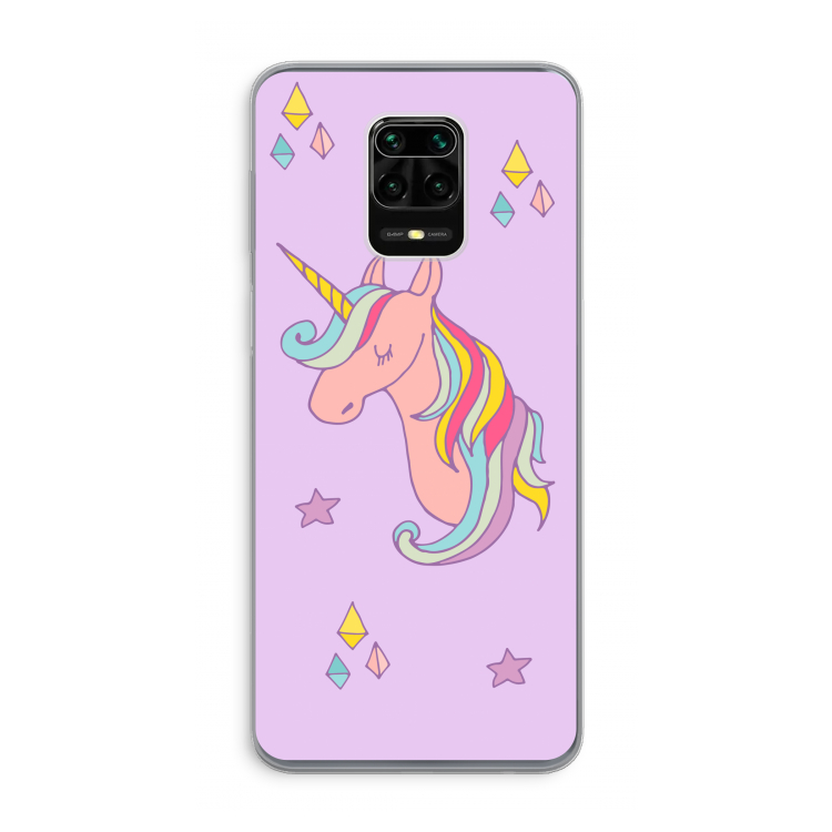 Roze eenhoorn: Xiaomi Redmi Note 9 Pro Transparant Hoesje