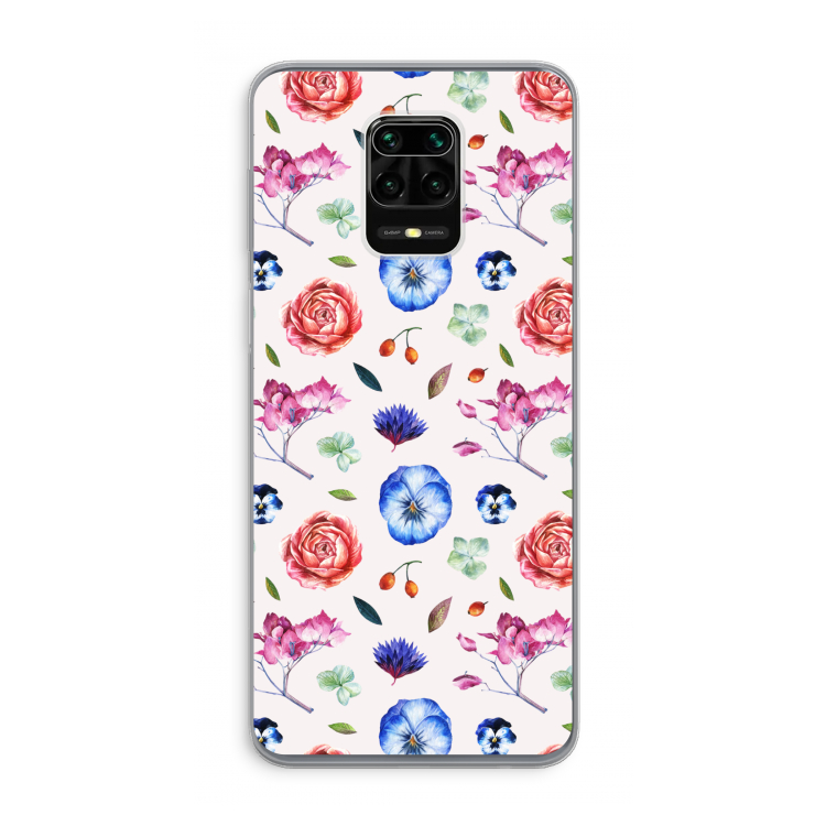 Bloemetjes: Xiaomi Redmi Note 9 Pro Transparant Hoesje