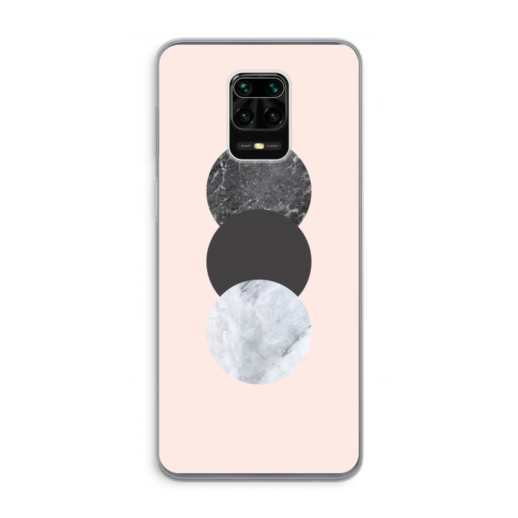Marmeren cirkels: Xiaomi Redmi Note 9 Pro Transparant Hoesje