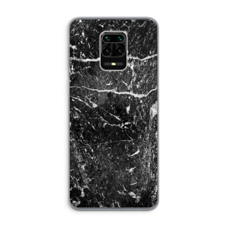 Zwart marmer: Xiaomi Redmi Note 9 Pro Transparant Hoesje