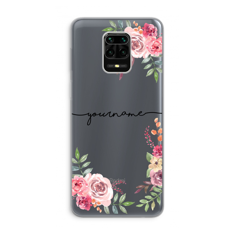 Rozen: Xiaomi Redmi Note 9 Pro Transparant Hoesje
