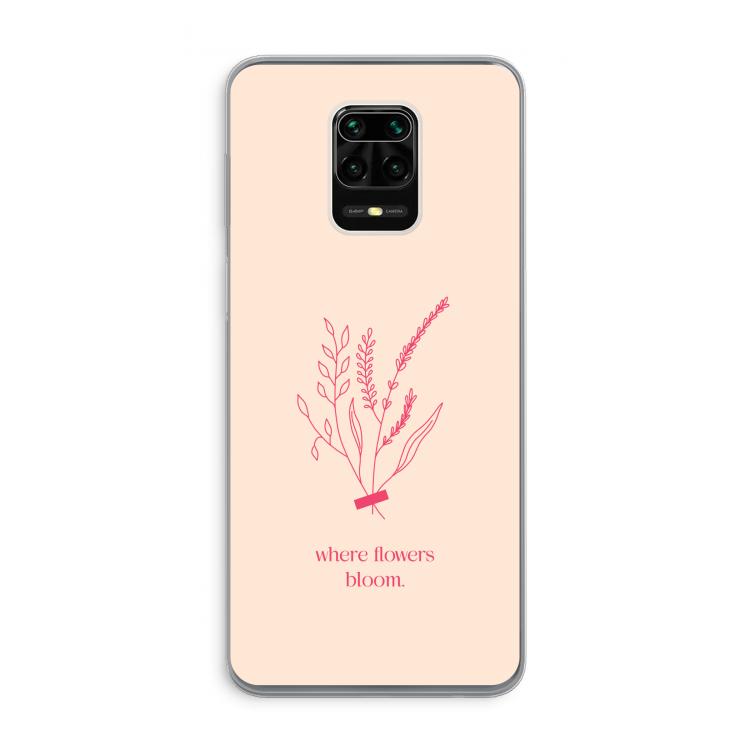 Where flowers bloom: Xiaomi Redmi Note 9 Pro Transparant Hoesje