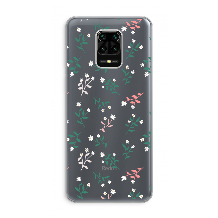 Small white flowers: Xiaomi Redmi Note 9 Pro Transparant Hoesje