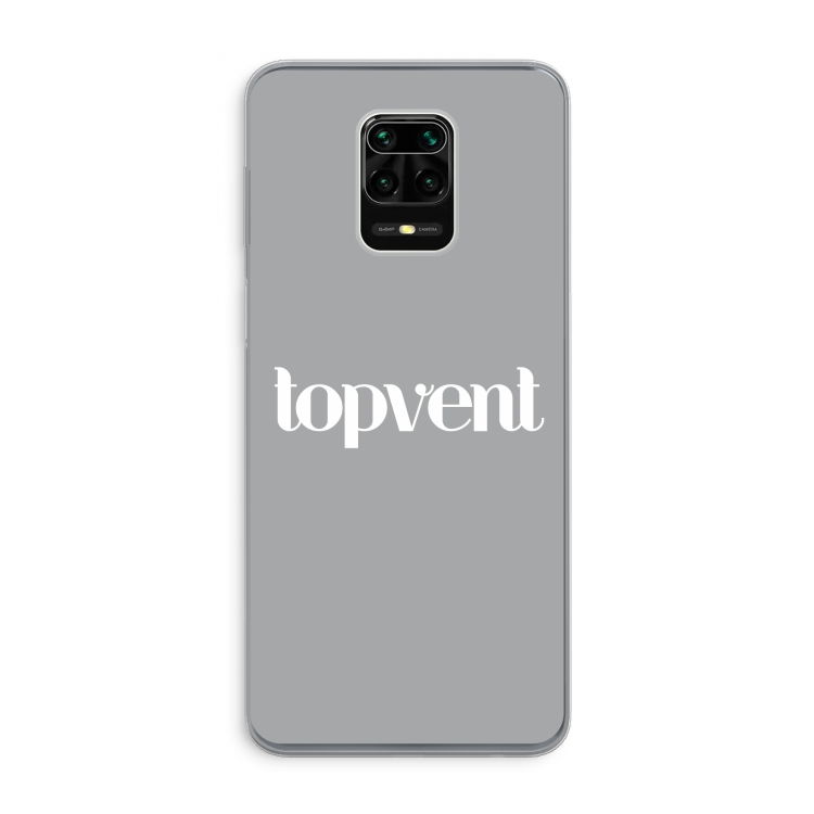 Topvent Grijs Wit: Xiaomi Redmi Note 9 Pro Transparant Hoesje
