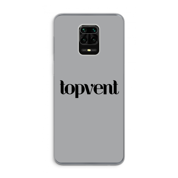 Topvent Grijs Zwart: Xiaomi Redmi Note 9 Pro Transparant Hoesje