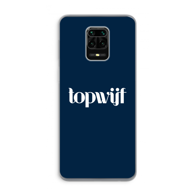 Topwijf Navy: Xiaomi Redmi Note 9 Pro Transparant Hoesje