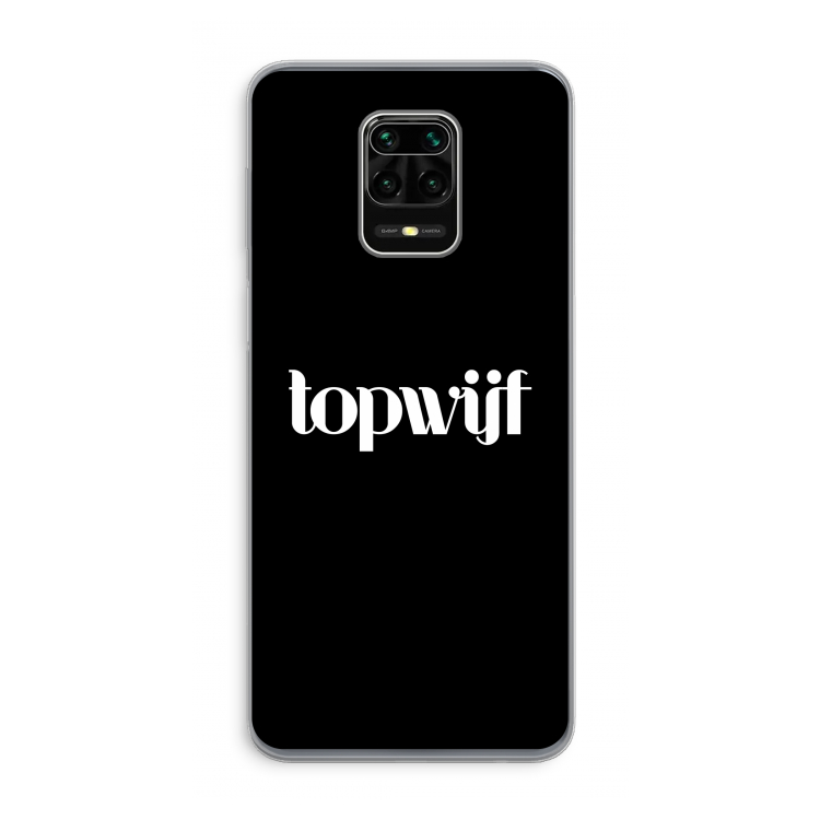 Topwijf Zwart: Xiaomi Redmi Note 9 Pro Transparant Hoesje