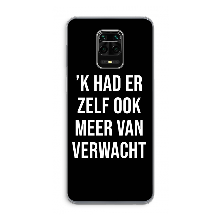 Meer verwacht - Zwart: Xiaomi Redmi Note 9 Pro Transparant Hoesje