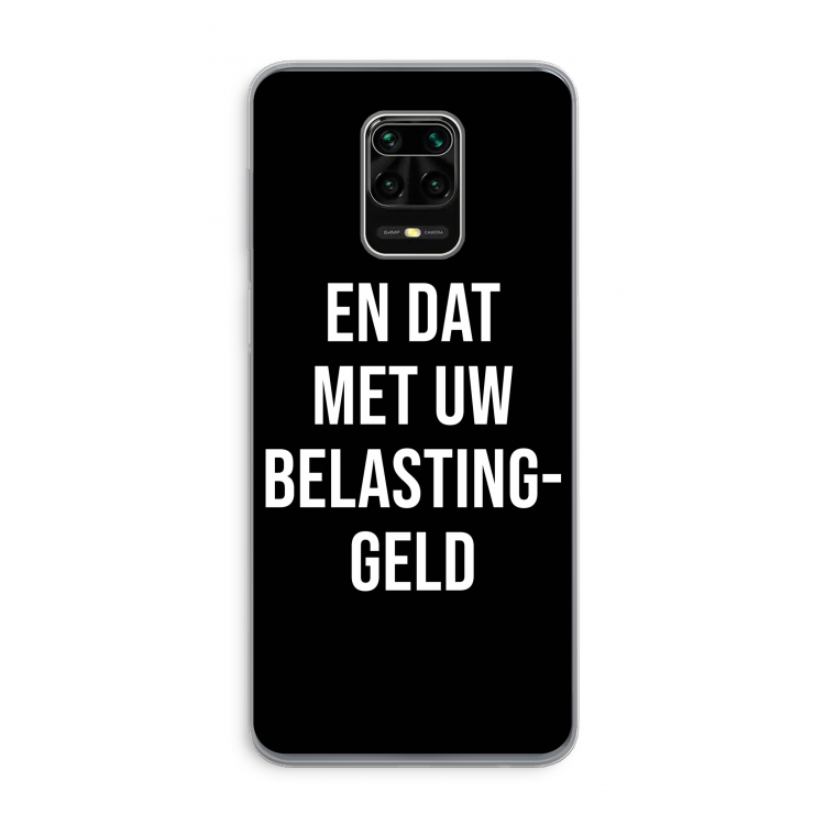 Belastinggeld - Zwart: Xiaomi Redmi Note 9 Pro Transparant Hoesje