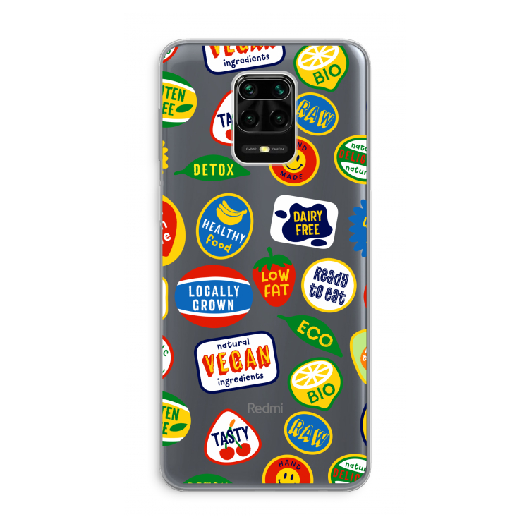 Fruitsticker: Xiaomi Redmi Note 9 Pro Transparant Hoesje