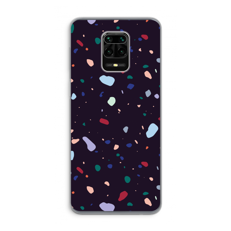 Dark Rounded Terrazzo: Xiaomi Redmi Note 9 Pro Transparant Hoesje