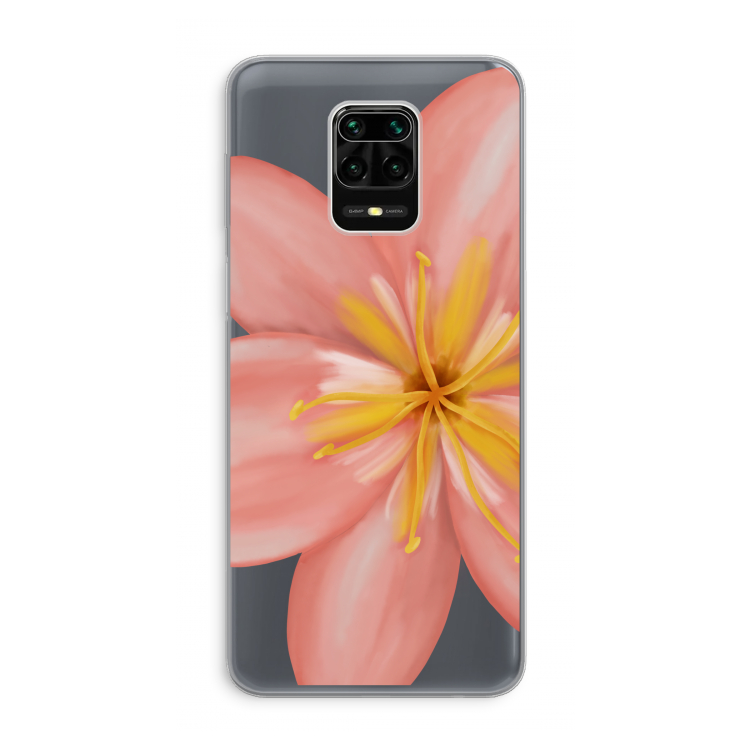 Pink Ellila Flower: Xiaomi Redmi Note 9 Pro Transparant Hoesje