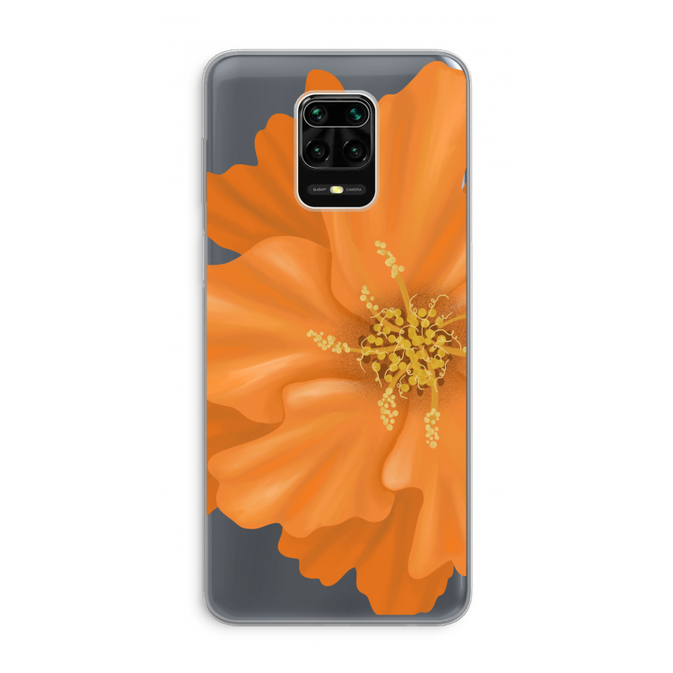 Orange Ellila flower: Xiaomi Redmi Note 9 Pro Transparant Hoesje