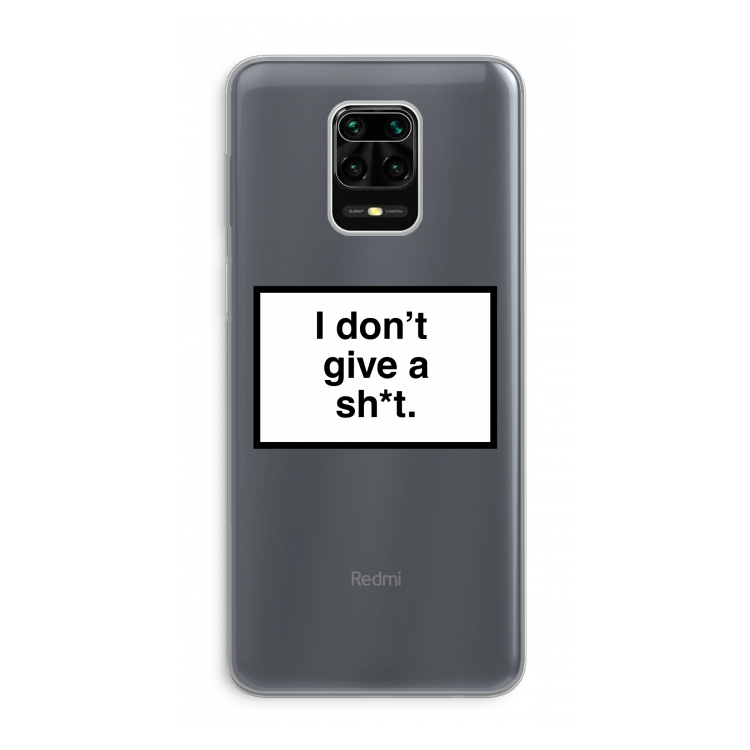 Don't give a shit: Xiaomi Redmi Note 9 Pro Transparant Hoesje