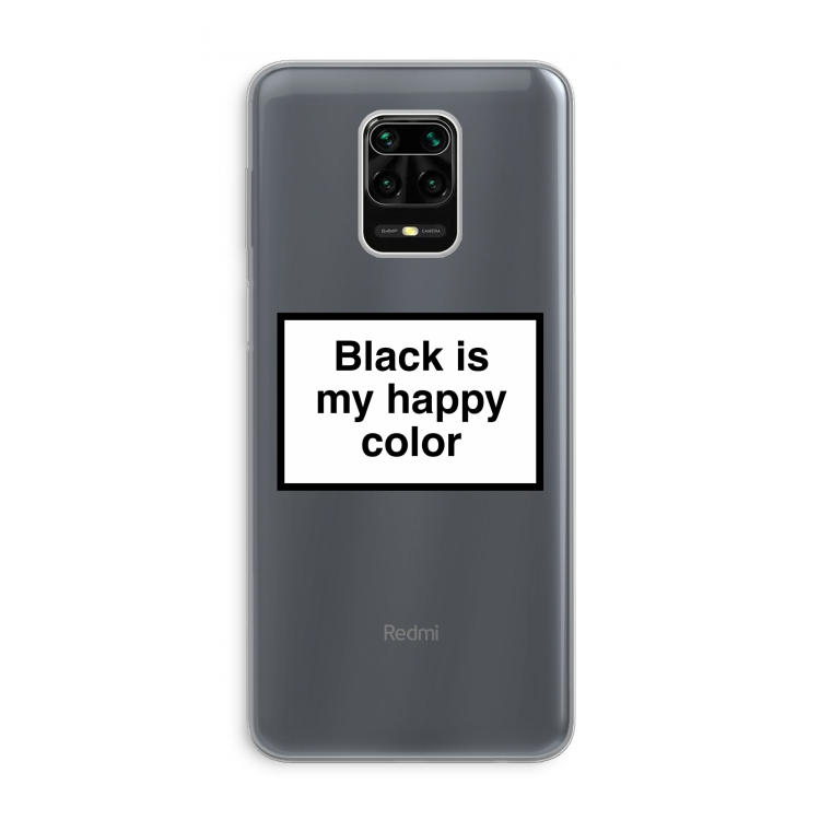 Black is my happy color: Xiaomi Redmi Note 9 Pro Transparant Hoesje