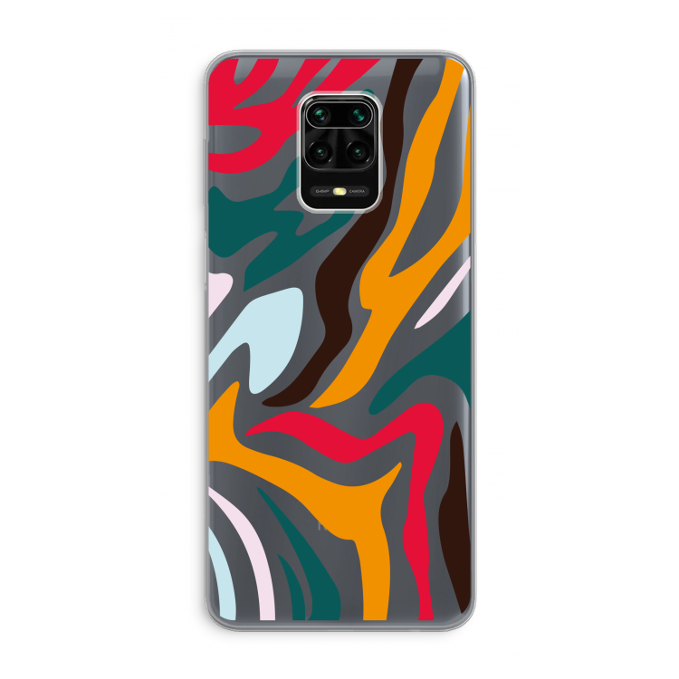 Colored Zebra: Xiaomi Redmi Note 9 Pro Transparant Hoesje