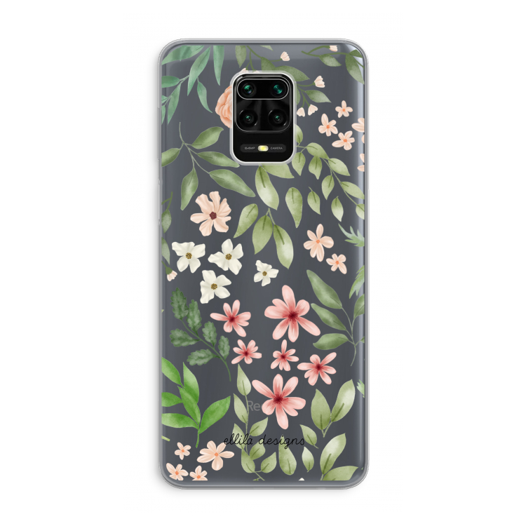 Botanical sweet flower heaven: Xiaomi Redmi Note 9 Pro Transparant Hoesje