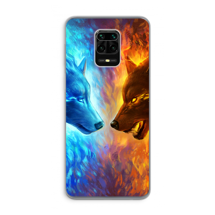 Fire & Ice: Xiaomi Redmi Note 9 Pro Transparant Hoesje
