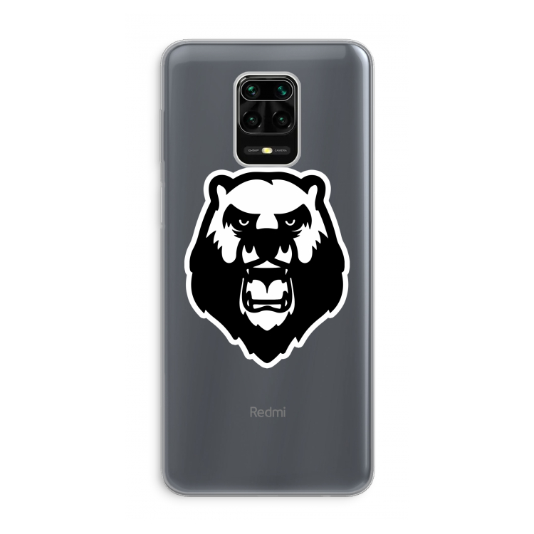 Angry Bear (white): Xiaomi Redmi Note 9 Pro Transparant Hoesje