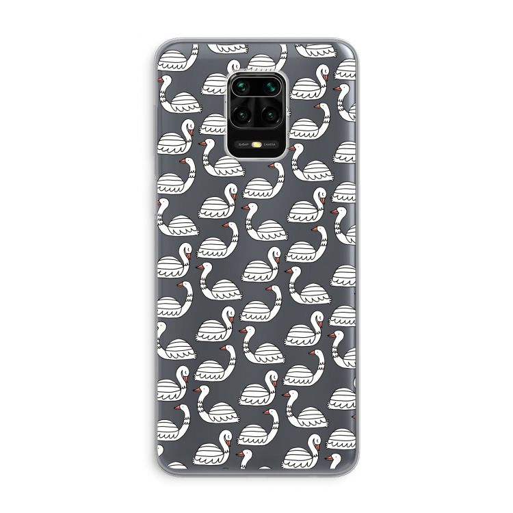 Zwanen: Xiaomi Redmi Note 9 Pro Transparant Hoesje