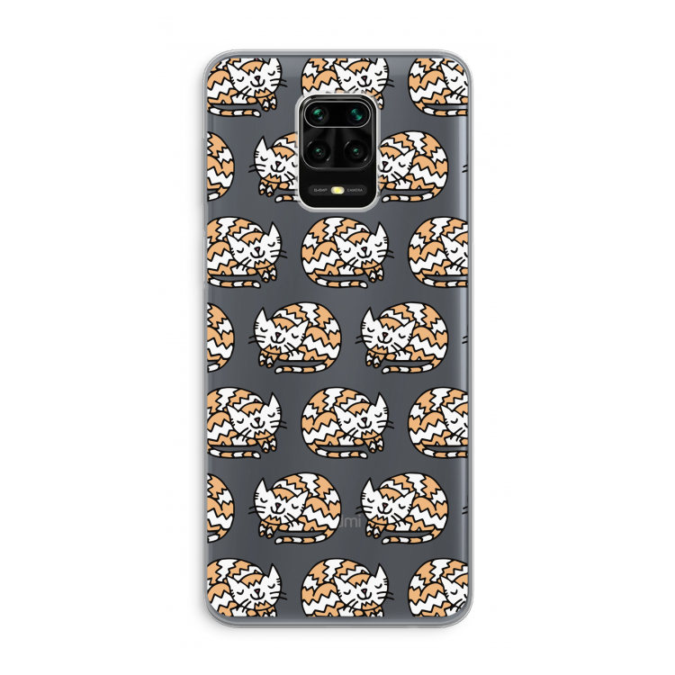 Slapende poes: Xiaomi Redmi Note 9 Pro Transparant Hoesje
