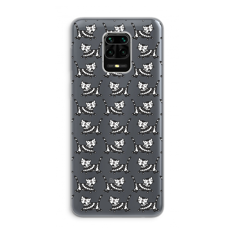 Zwarte poes: Xiaomi Redmi Note 9 Pro Transparant Hoesje