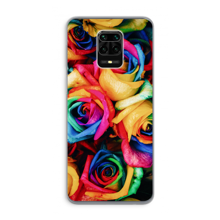 Neon bloemen: Xiaomi Redmi Note 9 Pro Transparant Hoesje