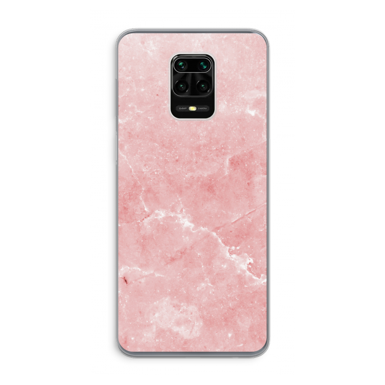 Roze marmer: Xiaomi Redmi Note 9 Pro Transparant Hoesje