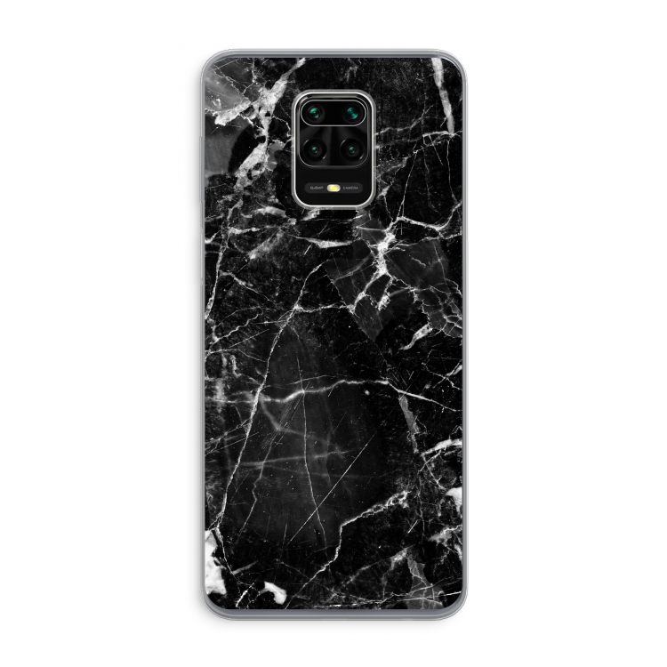 Zwart Marmer 2: Xiaomi Redmi Note 9 Pro Transparant Hoesje