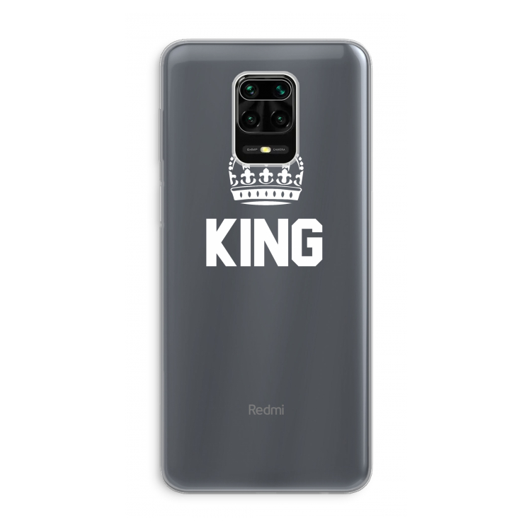 King zwart: Xiaomi Redmi Note 9 Pro Transparant Hoesje