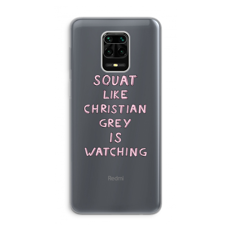 Christian Grey: Xiaomi Redmi Note 9 Pro Transparant Hoesje