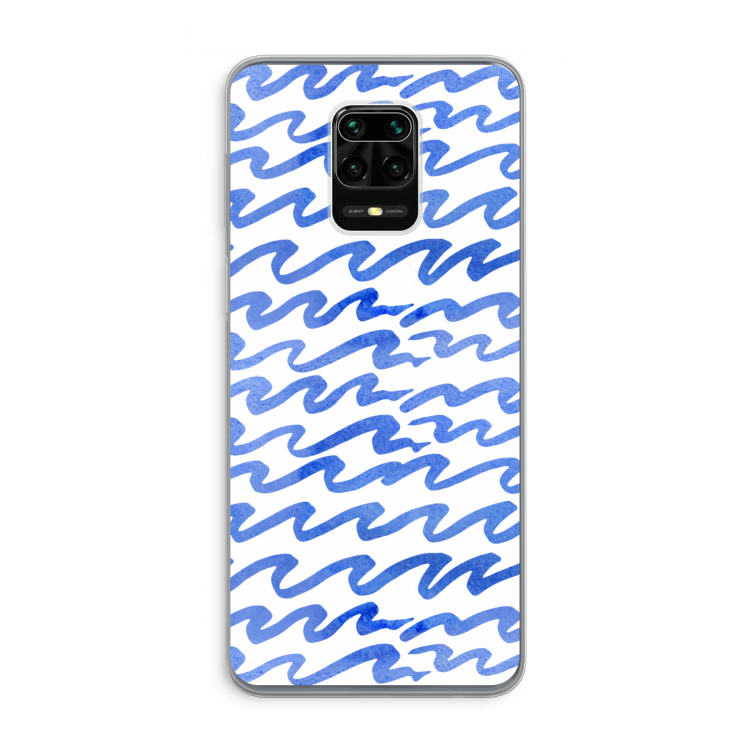 Blauwe golven: Xiaomi Redmi Note 9 Pro Transparant Hoesje