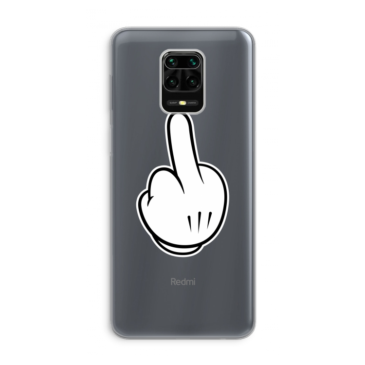 Middle finger black: Xiaomi Redmi Note 9 Pro Transparant Hoesje