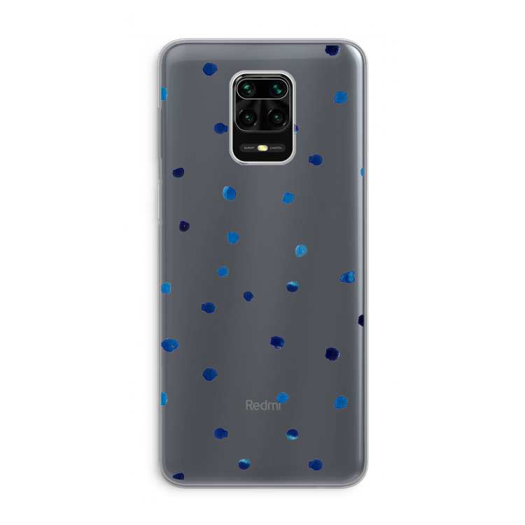 Blauwe stippen: Xiaomi Redmi Note 9 Pro Transparant Hoesje