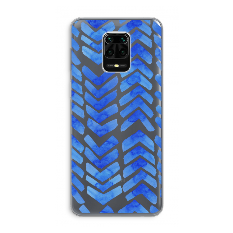 Blauwe pijlen: Xiaomi Redmi Note 9 Pro Transparant Hoesje